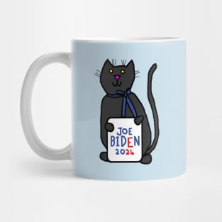 Cute Cat with Joe Biden 2024 Sign Mug